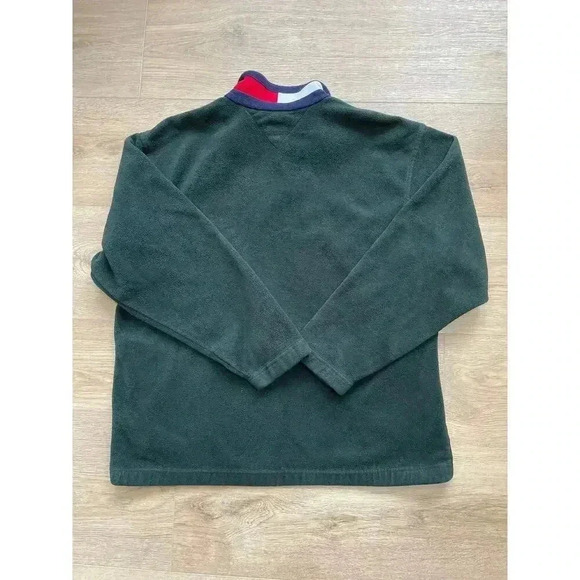 Vintage 90s Tommy Hilfiger Quarter Zip Fleece Pullover Logo Jacket Sz XL FLAW - Picture 11 of 13